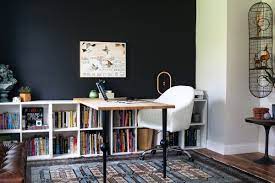 a graphic home office reveal one room