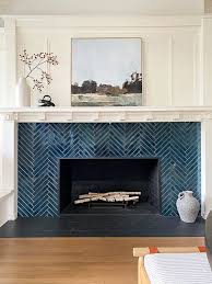 Fireplace Herringbone Tile Design