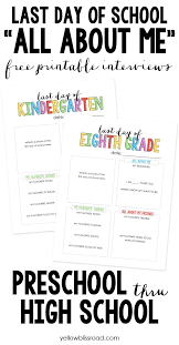 You can even create a keepsake for your students by making an all about me in preschool book! Free Printable Last Day Of School Chalkboards Yellowblissroad Com