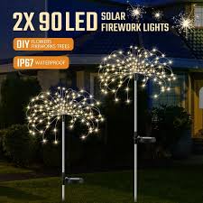 2x Solar Firework String Lights Garden