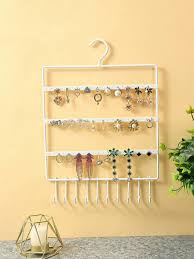 1pc White Jewelry Organizer With Hooks