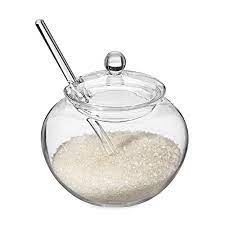 mkono sugar bowl set clear glass