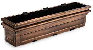Mounting brackets allow you to mount under windows or on wooden decks. H Potter Window Planter Box Copper Flower Outdoor Plant Container For Windows Attach To House Deck Balcony Long Rectangular Shape 36 Inch Gar513a Amazon Ae Patio Lawn Garden
