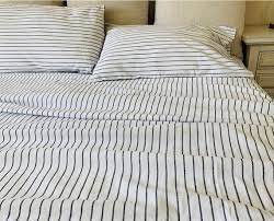 Ebony White Striped Linen Bed Sheets