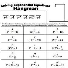 Exponential Equations Hangman Use