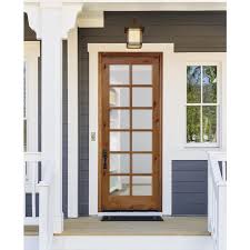 Clear Glass Unfinished Wood Front Door