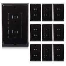 Maxxima Tamper Resistant Black Duplex Receptacle Standard Decorative Electrical Wall 15a Wall Plates Included Pack Of 10
