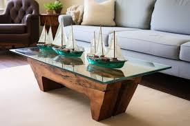 A Wooden Coffee Table With A Vintage