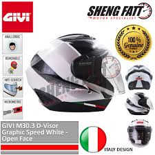 Givi M30 3 D Visor Graphic Speed White Open Face Helmet Motorcycle