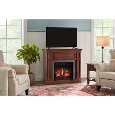 Stylewell Granville 43 In W Freestanding Convertible Media Console Electric Fireplace In Antique Cherry