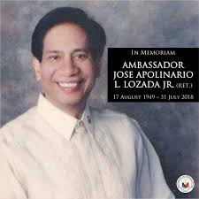 Alex apolinario dead at 24: Diplomat Jose Apolinario L Lozada Jr 68 Businessworld