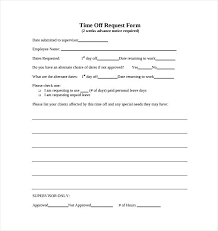 Time Off Request Form Templates Samples And Templates How To