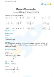 linear equations in one variable class