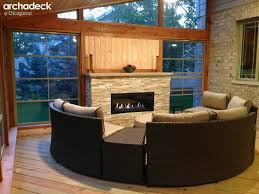 Screen Porch With Fireplace Patio