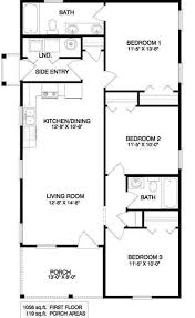 Three bedroom house plan with an open kitchen. 3 Bedroom 2 Bath Bungalow House Plan Alp 08te Ranch House Floor Plans Ranch House Plans Small House Floor Plans
