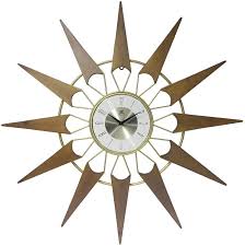 mid century starburst clock 31 inch
