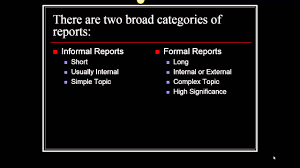 Formal Reports Vs Informal Reports Youtube