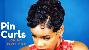 The best haircut for short curly hair is going to depend on both the shape of your face and curl pattern. Pin Curls On My Pixie Cut Relaxed Short Hair Hair Tutorial Leann Dubois Youtube