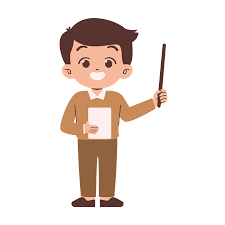 Best Little Male Teacher with Paper and Stick Illustration download in PNG  & Vector format