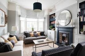 victorian living room with gray walls