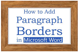 add paragraph borders in microsoft word