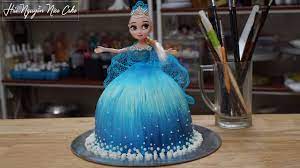 Bánh Sinh Nhật Búp Bê Elsa Trang Trí Vẽ Hình Và Váy Ren - Decorate Elsa  Cake Easy to Make - YouTube
