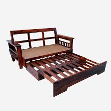solid wood sofa bed natural finish