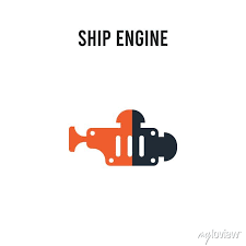 Ship Engine Vector Icon On White
