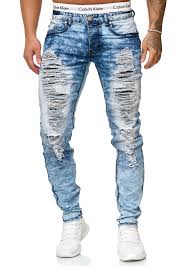 Details About Jeans Trousers Denim Slim Fit Used Design Destroyed Ripped Mens