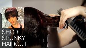 Razor cuts work best with straight hair, especially with a finger. Women S Short Spunky Haircut Feather Styling Razor Youtube