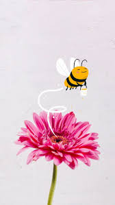 cute bee flower mobile wallpaper template