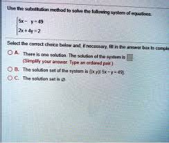 Substitution Method To Solve
