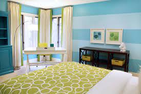 Turquoise Striped Walls Contemporary