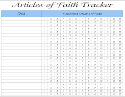 Aoff Tracker Primary Lds Primary Lessons 13 Articles Of
