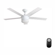 Home Decorators Collection Merwry 52 In Integrated Led Indoor White Ceiling Fan With Light Kit And Remote Control Sw1422wh The Home Depot