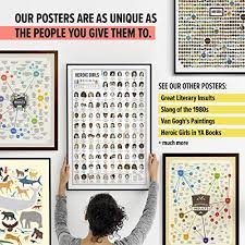Curious Charts Commission Gift For Book Lovers Literary Insults Poster 18x24 Wall Art A Funny Gift For Readers Students Teachers And Book