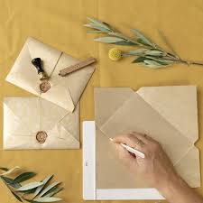 homemade envelope closed with a waxed seal