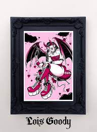 Succubitch Devil Girl Art Print Pastel Goth Pin Up Creepy - Etsy