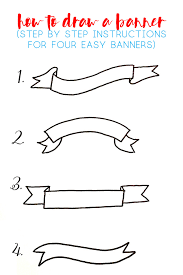 how to draw a banner sharing step by