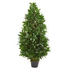 4 bay leaf artificial topiary tree uv