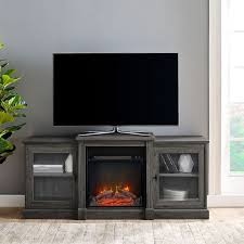 Tiered Top Fireplace Tv Console Slate