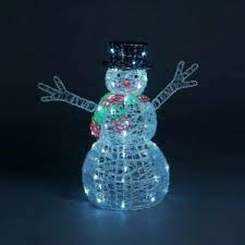 large 3d spun acrylic snowman ice white