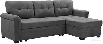 lucca gray fabric reversible sectional