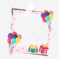 pink happy birthday balloon cartoon