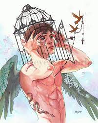Freedom Painting Surrealism Bird Cage