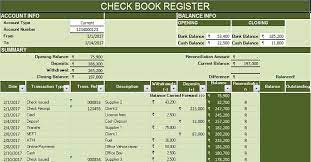 checkbook register excel