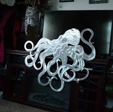 Patio Decor Octopus Metal Wall Art