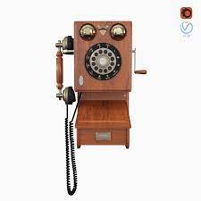 vintage wall phone model turbosquid