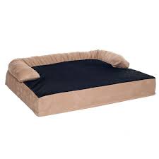 tan orthopedic memory foam pet bed