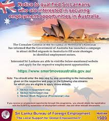 job opportunities in australia for sri